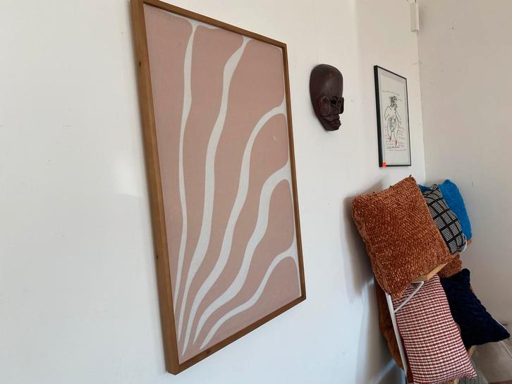 Wanddecoratie philly 60x90 taupe, Huis en Inrichting, Woonaccessoires | Wanddecoraties, Zo goed als nieuw, Ophalen