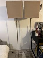 2 sta lampen met taupe kleur -vierkante kap, Huis en Inrichting, Ophalen, Zo goed als nieuw, 150 tot 200 cm, Modern