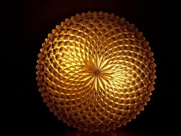 Vintage retro plafonniere plafondlamp wandlamp glas jaren 60 beschikbaar voor biedingen