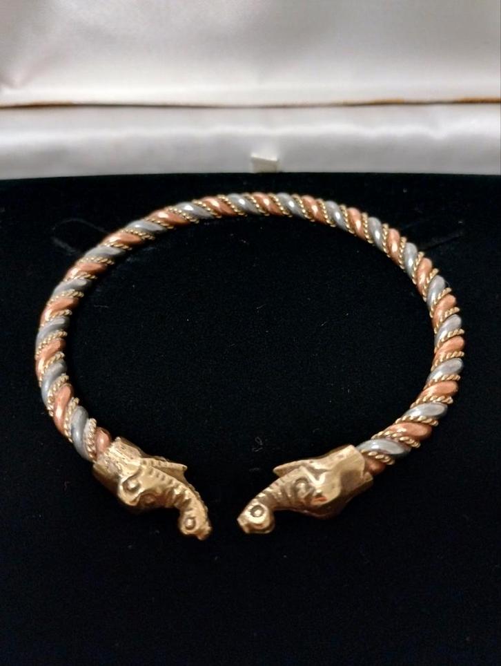 Vintage 70's manchet armband, Sieraden, Tassen en Uiterlijk, Antieke sieraden, Armband, Zilver, Ophalen of Verzenden