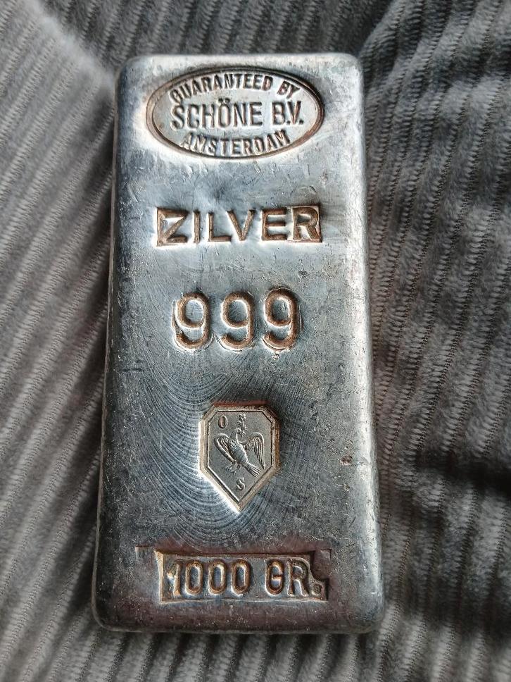 1 kilo Nederlands Zilver, Postzegels en Munten, Edelmetalen en Baren, Zilver, Ophalen