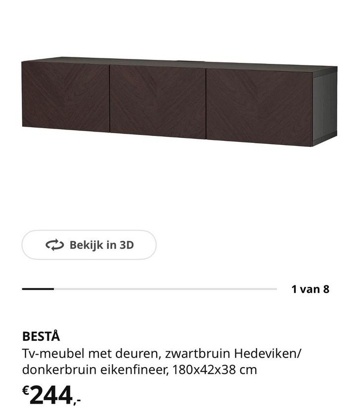 IKEA Besta tv-meubel, Huis en Inrichting, Kasten | Wandmeubels, Nieuw, Minder dan 100 cm, Minder dan 150 cm, 25 tot 50 cm, Ophalen of Verzenden