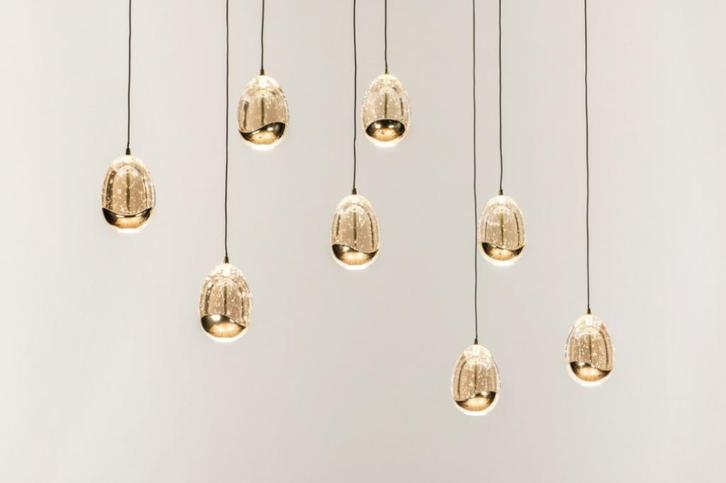 led hanglamp glas ei amber vide tafel eethoek eettafel lamp, Huis en Inrichting, Lampen | Hanglampen, Nieuw, Minder dan 50 cm