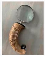 Loep, vergrootglas met hoornen handvat, 26 cm, Hobby en Vrije tijd, Vergrootglazen, Loepen en Loeplampen, Vergrootglas of Loep