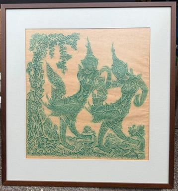 Thaise schilderij op rijstpapier beschikbaar voor biedingen