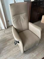 Lederen Relaxfauteuil met Elektrische Bediening, Ophalen, Minder dan 75 cm, Leer, Zo goed als nieuw