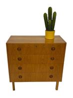 Vintage Ladekast Kastje Jaren 60 Teak Fineer Commode Design, Huis en Inrichting, Kasten | Ladekasten, Gebruikt, Vintage, 50 tot 100 cm