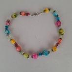 Kinderketting, multicolor, kort, Sieraden, Tassen en Uiterlijk, Kettingen, Ophalen of Verzenden, Gebruikt, Zilver, Overige materialen