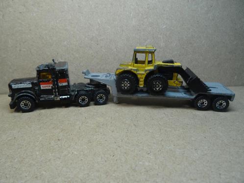 MATCHBOX US PETERBILT Truck + Dieplader + Shovel, Zie Foto`s, Hobby en Vrije tijd, Modelauto's | Overige schalen, Gebruikt, Bus of Vrachtwagen