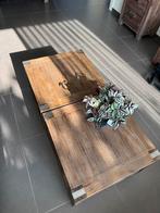 Salontafels vierkant donkerbruin, Ophalen, Gebruikt, Vierkant, 50 tot 100 cm