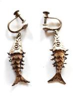 Japanse zilveren schroef oorbellen beweeglijke Koi karper, Ophalen, Zo goed als nieuw, Zilver, Zilver