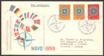 Nederland FDC E37 Met Adres, NAVO 1959, Postzegels en Munten, Ophalen of Verzenden, Beschreven, Nederland