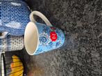 Douwe Egberts grote mok blauw met roodborstjes  nieuw, Huis en Inrichting, Nieuw, Ophalen of Verzenden, Overige stijlen, Kop(pen) en/of Schotel(s)
