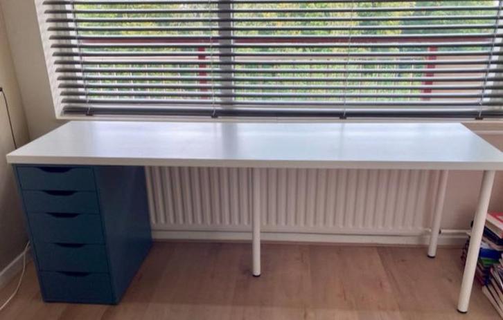 bureau ikea LAGKAPTEN/ALEX 200x60x70cm OPHALEN in Berg + Dal, Huis en Inrichting, Bureaus, Zo goed als nieuw, Bureau, Ophalen
