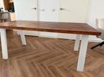 Eettafel met witte stalen poten, Ophalen, Gebruikt, 100 tot 150 cm, Vier personen
