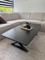 Salontafel zwart eiken met stalen frame, Huis en Inrichting, Tafels | Salontafels, Ophalen, 100 tot 150 cm, Eikenhout, 50 tot 100 cm