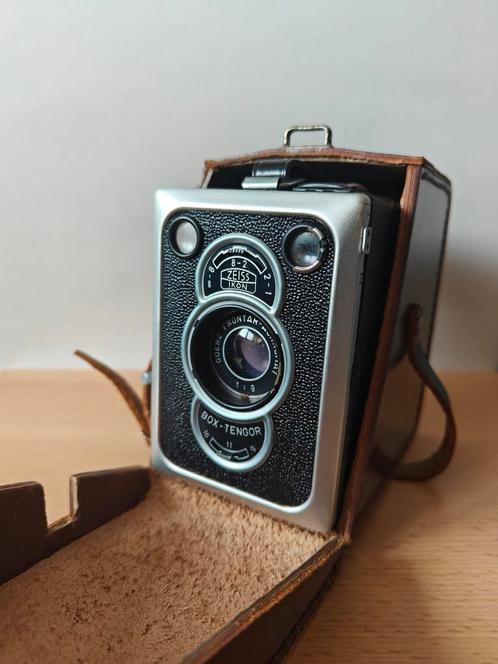 Vintage Zeiss Ikon camera film box incl. leren hoes, Verzamelen, Fotografica en Filmapparatuur, Ophalen of Verzenden