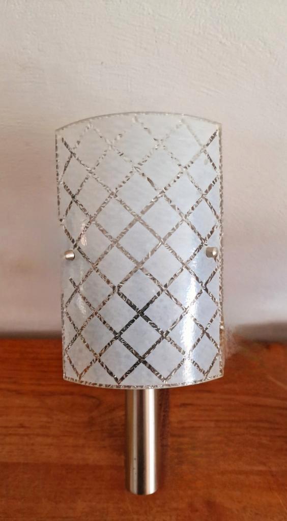 Set wandlamp en hanglamp deens design jaren 70, Huis en Inrichting, Lampen | Wandlampen, Gebruikt, Glas, Hout, Ophalen of Verzenden