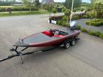 Veelzijdige visboot/speedboot compleet met motor en trailer, 70 pk of meer, Ophalen of Verzenden, Zo goed als nieuw, 3 tot 6 meter