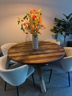 Ronde eettafel van dBodhi., Huis en Inrichting, Tafels | Eettafels, 100 tot 150 cm, Ophalen of Verzenden, Zo goed als nieuw, Teakhout