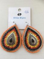 Elina ibiza style glaskraaltjes druppel hang oorbellen, Overige materialen, Hangers, Zwart, Nieuw