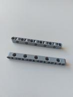 2 technic Lego hefbalk 1x11 met gaten grijs, Ophalen of Verzenden, Zo goed als nieuw, Losse stenen, Lego