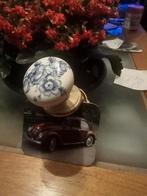 Vintage deurknop met bloemmotief, Ophalen of Verzenden, Gebruikt, Koper of Messing, Klink of Kruk