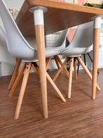 Set van 4 witte stoelen met houten poten, Ophalen, Gebruikt, Wit, Vier