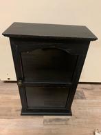 Opzetkastje hout donkerbruin met glazen deur - 50x30x15, Huis en Inrichting, Kasten | Vitrinekasten, Gebruikt, Minder dan 25 cm