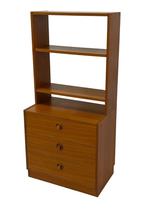 Vintage Wandkast Scandinavisch Teak Kastje Lades 1960 Design, Gebruikt, Vintage, Met lade(s), Minder dan 100 cm