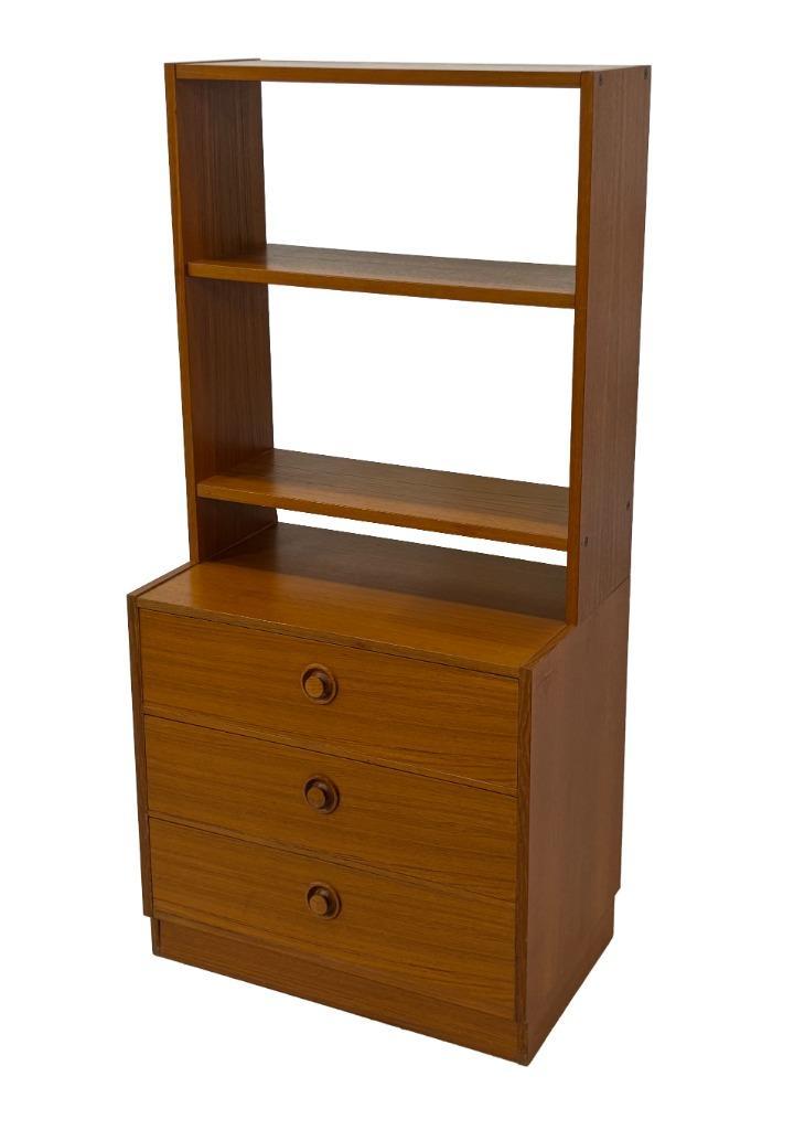 Vintage Wandkast Scandinavisch Teak Kastje Lades 1960 Design, Huis en Inrichting, Kasten | Boekenkasten, Gebruikt, Minder dan 100 cm