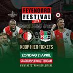 1 x Feyenoord - NEC Festival Stahuisplein 21 april, Tickets en Kaartjes, Sport | Voetbal, April, Eén persoon