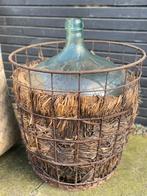 Wijnfles wijn fles gistfles bottelfles draadmand draad mand, Antiek en Kunst, Ophalen