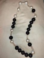 Rozen qwarz, wood , Perl emitathion, Sieraden, Tassen en Uiterlijk, Kettingen, Met kristal, Overige materialen, Zwart, Ophalen of Verzenden