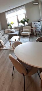 Mooie eettafel hout/metaal, Huis en Inrichting, 100 tot 150 cm, Rond, Ophalen of Verzenden, Zo goed als nieuw