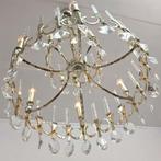 Sciolari Oval XL kroonluchter chrome kristal mid century 70s, Ophalen of Verzenden, Gebruikt, Glas