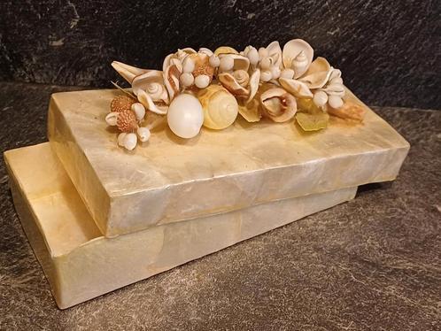 Parelmoeren doosje met schelpjes, Huis en Inrichting, Woonaccessoires | Overige, Zo goed als nieuw, Ophalen of Verzenden