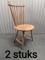 Vintage brocante houten stoel stoelen eetkamerstoelen, Twee, Gebruikt, Hout, Ophalen