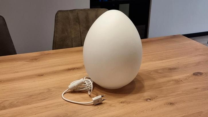 Vintage Design Ei Lamp Bijenkorf - Refurbished, Huis en Inrichting, Lampen | Vloerlampen, Gebruikt, Minder dan 100 cm, Glas, Ophalen of Verzenden
