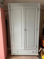 Vintage blauwe linnenkast / kledingkast, Huis en Inrichting, Kasten | Computermeubels, Ophalen, Gebruikt, 170 cm of meer