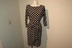 Ladress polkadot stretch travel stof jurk strik band XS/S, Overige kleuren, Verzenden, Zo goed als nieuw, Knielengte