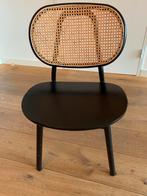 Eetkamerstoelen 4 stuks zwart met rotan, Huis en Inrichting, Stoelen, Ophalen, Zo goed als nieuw, Zwart