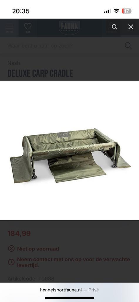 Nash Deluxe Carp Cradle -, Watersport en Boten, Hengelsport | Karpervissen, Gebruikt, Overige typen, Ophalen of Verzenden