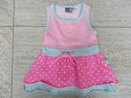 Baby Blue jurk fluor roze jurkje maat 74 stippen / strepen, Kinderen en Baby's, Babykleding | Maat 74, Meisje, Jurkje of Rokje