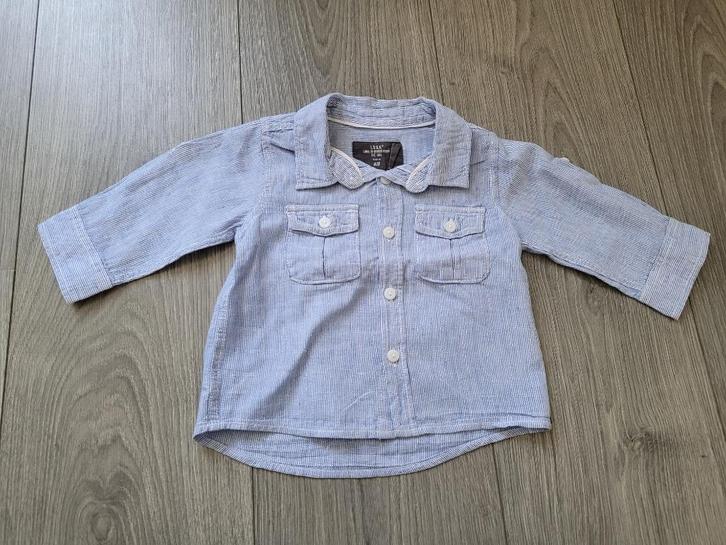 H&M blauw fijn gestreept overhemd maat 62 ~ MS3115, Kinderen en Baby's, Babykleding | Maat 62, Zo goed als nieuw, Jongetje, Overhemdje of Bloesje