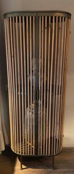 Mooie kast metaal/bamboe (180 cm), Huis en Inrichting, Ophalen, 50 tot 100 cm, Zo goed als nieuw, Metaal