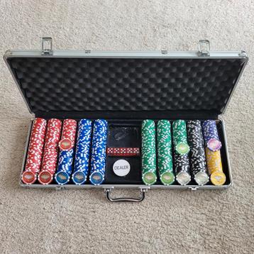 Luxe pokerset! Inclusief Las Vegas poker fiches! Uniek! beschikbaar voor biedingen
