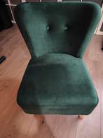 Fluwelen fauteuil donker groen suède, Huis en Inrichting, Fauteuils, Ophalen, Zo goed als nieuw, 50 tot 75 cm