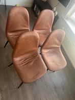 Gratis afhalen! Set van 4 bruine eetkamerstoelen, Ophalen, Gebruikt, Bruin, Leer