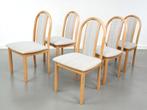 Set van 5 Vintage Teak Eetkamerstoelen – Scandinavisch, Ophalen, Hout, Bruin, Onbekend